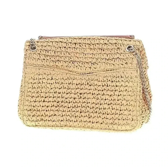 SANDRO Yza Bag Raffia Wicker Woven Straw Beige Tan Leather Shoulder Strap $425 - Picture 3 of 6